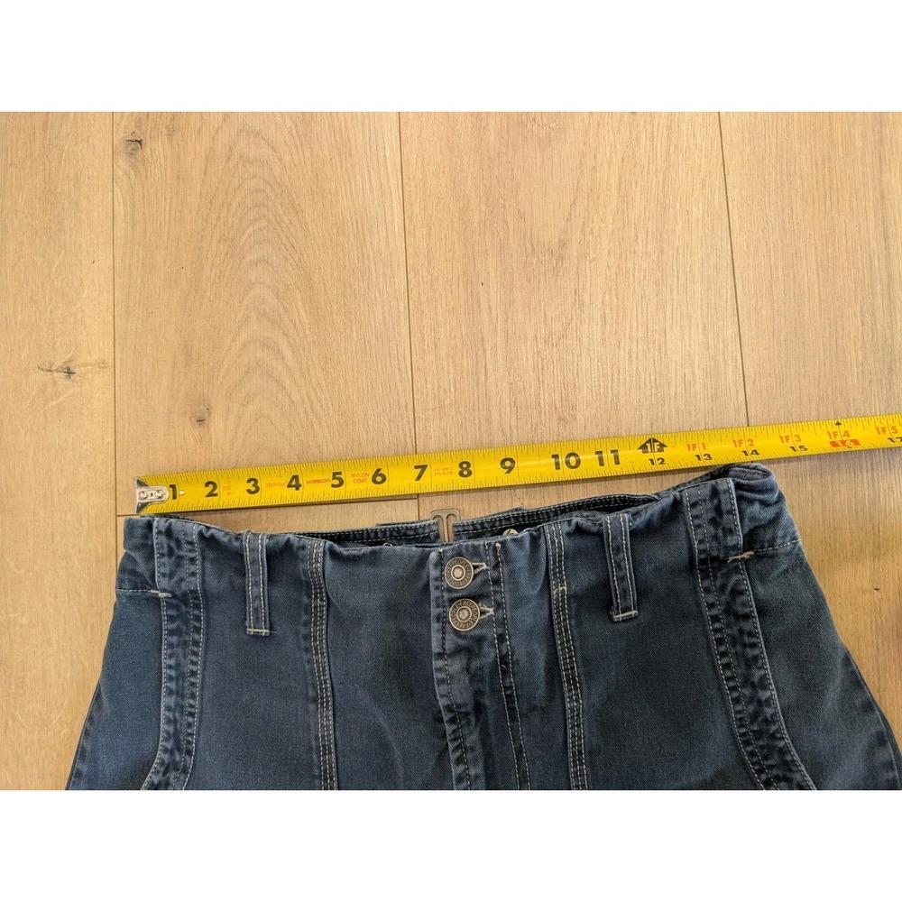 Free people womens 8 blue Sawyer carpenter wide leg crop pant pockets OB1786863 - Picture 4 of 11